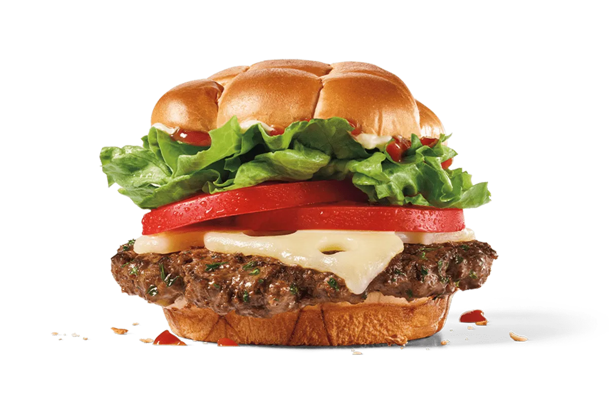 Classic Buttery Jack burger topped with garlic herb butter and cheese